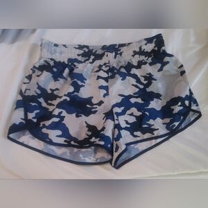 Women's Athletic Shorts in Blue Camo